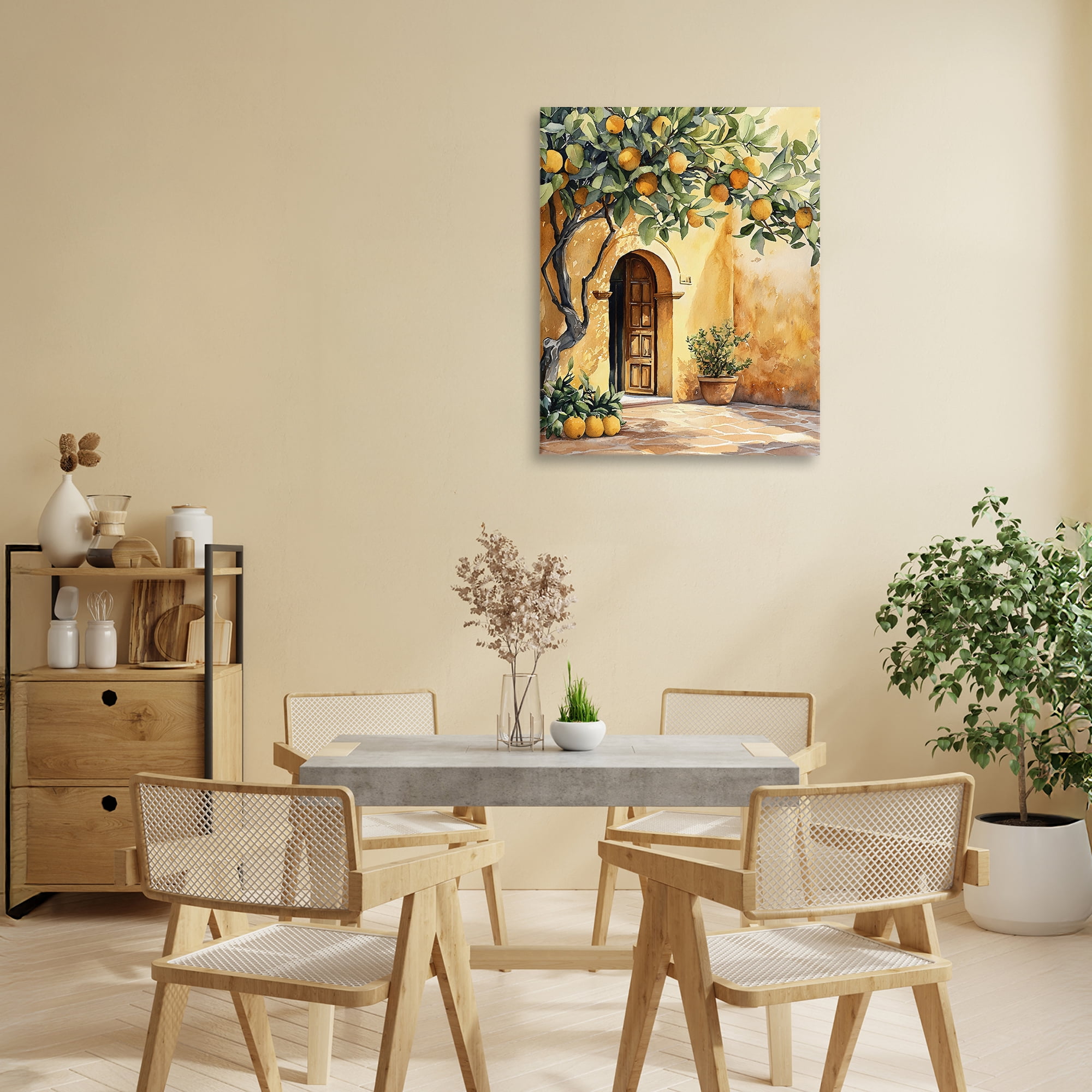 Stupell Industries Mediterranean Courtyard Lemon Tree Canvas Wall Art, design by LSR Design Studio