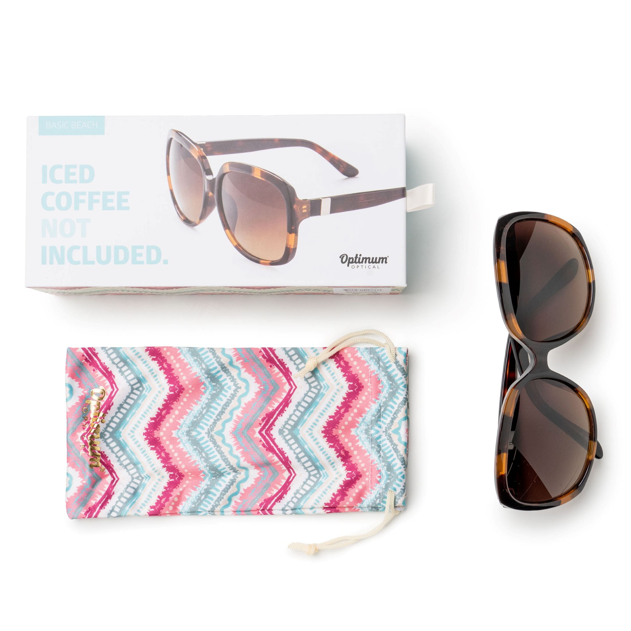 Optimum Optical Oversized Tortoise Shell Frame Sunglasses, Basic Beach