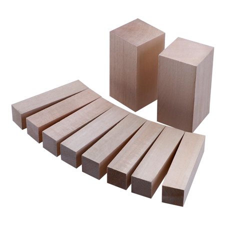 10 Pieces Basswood Carving Blocks Wood Hand Carving Soft Wood Carving Block Hobby Set Premium Linden for Beginner to Expert Two Sizes