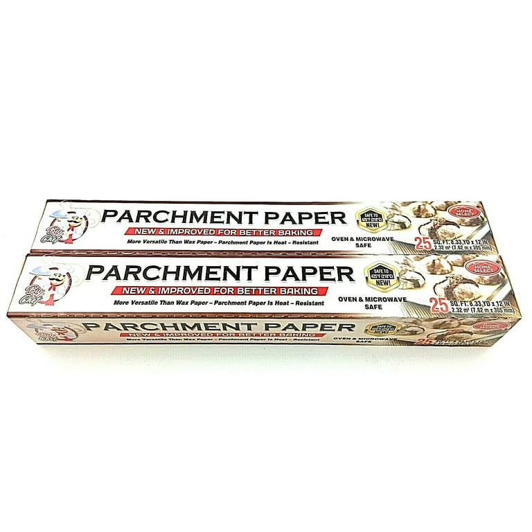 Parchment Paper New Improve for Better Baking 25 sq.ft Oven Microwave Safe 2Pack