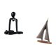 thumbnail image 5 of Escultura de pensador abstracto, figura de , estatua decorativa, adorno para dormitorio, estantería, armario, chimenea, habitación, escritorio., 5 of 8