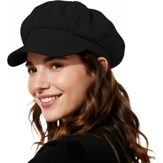 Fashion Soft PU Leather Beret Hat Beanie British Military  display picture 2