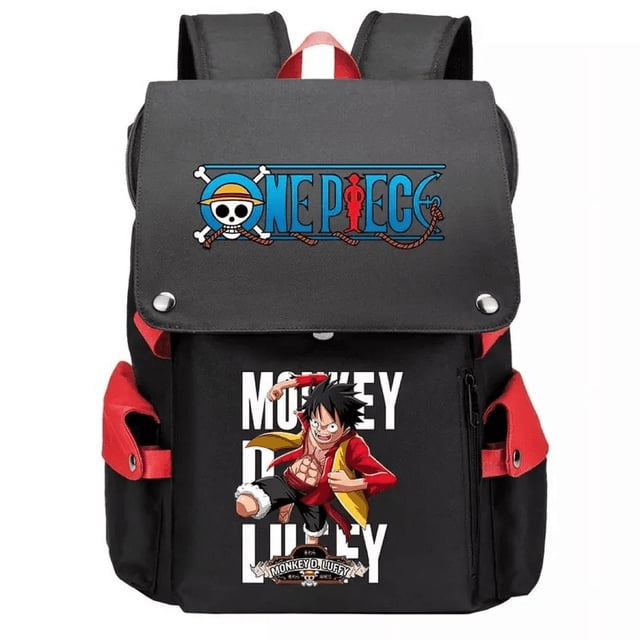 Mochila de gran capacidad de One Piece Pirate King Luffy Collaborative Anime para niños de secundaria versión coreana