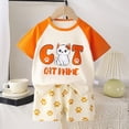 thumbnail image 2 of HCNTES Baby-Boys Girls Shirt and Shorts Set, Top & Bottom Outfit Bundle, 100% Organic Cotton(Orange,18-24 Months), 2 of 3