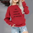 thumbnail image 2 of Odeerbi Kids Boys Girls Crewneck Sweatshirts Mother's Day Pullover Sweatshirts 1-12 Years Children's Round Neck Long Sleeve Printed Sweatshirt Red, 2 of 5