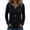 Black, variant on Womens Casual Ribbed Knit Cardigan Brushed Fabric Crew Neck Long Sleeve Solid Button Down Top Green 3XL