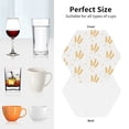 thumbnail image 6 of Honeii Wheat print Leather Coaster Set of 4, ideal for safeguarding your furniture from drinks spills and effortless cleanup-Hexagon, 6 of 6