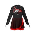 thumbnail image 4 of iixpin Kids Girls Figure Ice Skating Dress Long Sleeve Ballet Dance Dress Gymnastics Tutu Skirted Leotard Red 16, 4 of 6