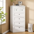 thumbnail image 4 of NEORIVER 6 Drawer Tall Dresser, Modern Farmhouse White Chest of Drawers with Assembly Video Guide, 4 of 7