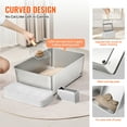 thumbnail image 3 of VEVOR Caja de arena para gatos, 8 pulgadas de profundidad, caja de arena para gatos de acero inoxidable extragrande XL con pala, tablero ancho con filtro y lados altos, caja de arena cerrada, 3 of 9