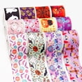 thumbnail image 2 of Cintas de grogrén con estampado de murciélago fantasma para Halloween, suministros de embalaje para decoración artesanal, 5 yardas 81386, 2 of 4