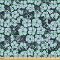 thumbnail image 2 of Ambesonne Floral Fabric by the Yard Upholstery, Top View Hydrangea Flowers, 2 Yards, Night Blue Cadet Blue, 2 of 5