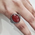 thumbnail image 4 of Red Onyx Mans Ring, Natural Red Onyx Gents Ring, December, Silver Jewelry, 925 Silver Ring, Birthday Gift, Heavy Mens Ring, Arabic Design, Ottoman Style Ring, Christmas, Turkey Mens Signet Ring, 4 of 7