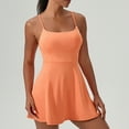 thumbnail image 4 of LLYwey Womens Tennis Workout Dresses with Built-in Bra & Shorts Women's Activewear Summer Spaghetti Strap Sleeveless Athletic Dresses, I-18, Orange, S, 4 of 9
