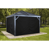 Sojag Curtains for South Beach, Valencia 12 x 12 ft Black - Gazebo Not Included