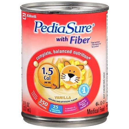 PediaSure Pediatric Ready to Use Oral Supplement with Fiber Vanilla Can, 24 Count