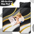 thumbnail image 4 of Black and Gold Marble Pattern Teens Toddler Nap Mat with Pillow, Sleeping Mat Bag for Preschool Daycare 59"x22", 4 of 6
