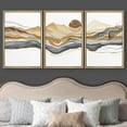 thumbnail image 3 of wall26 Framed Canvas Print Wall Art Set Gold Black Pastel Paint Stroke Mountain Range Nature Abstract Illustrations Modern Art Rustic Landscape for Living Room, Bedroom, Office - 24"x36"x3, 3 of 5