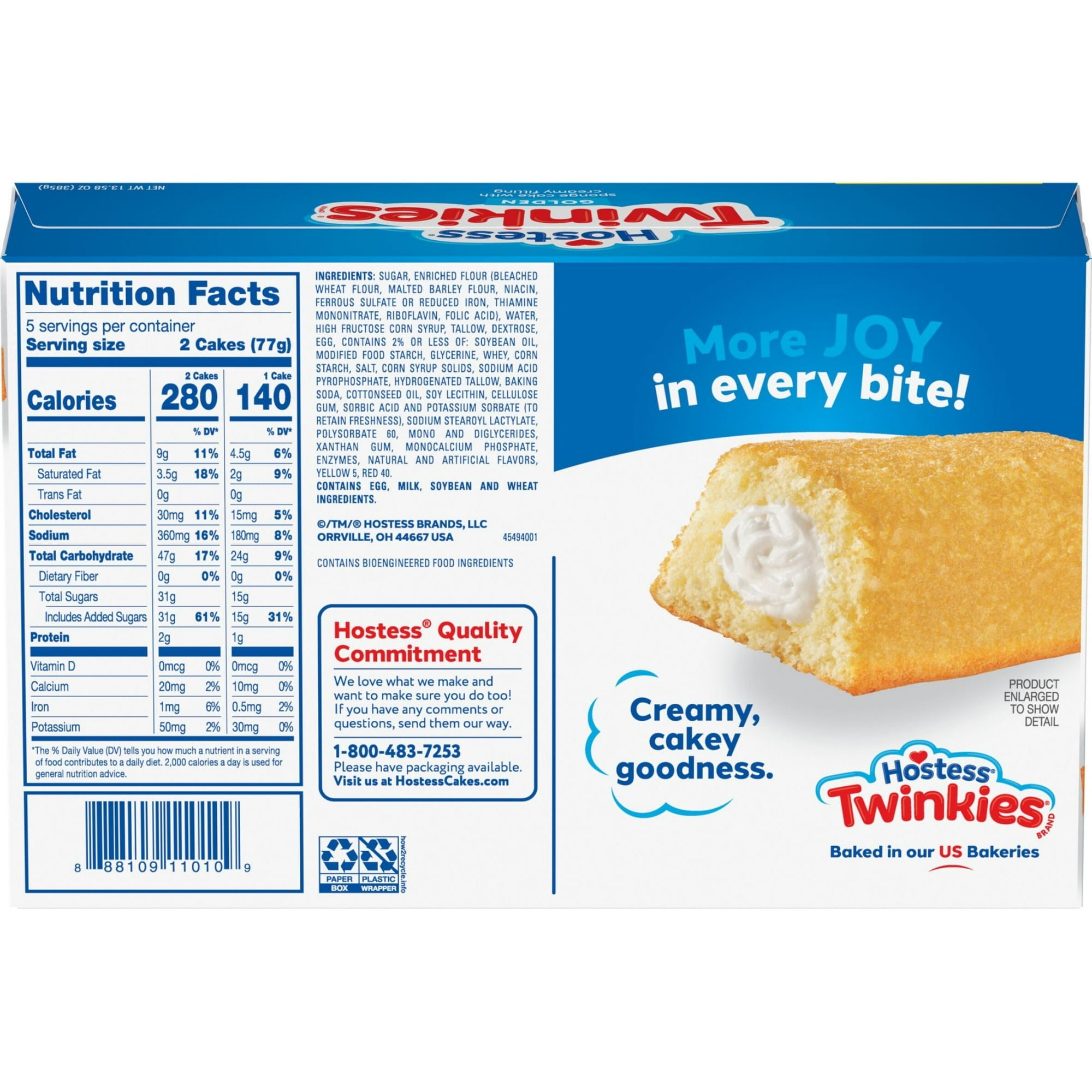HOSTESS TWINKIES Creamy Golden Sponge Cake Individually Wrapped 10 Count 13.58 oz (Pack of 6)