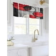 thumbnail image 3 of Valances for Windows Black Red Circle Rod Pocket Cafe Window Treatments Valance Curtains for Kitchen Bathroom Laundry Basement Windows 42"x12", 3 of 9