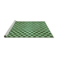 thumbnail image 2 of Ahgly Company Machine Washable Indoor Square Checkered Turquoise Blue Modern Area Rugs, 8' Square, 2 of 4