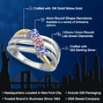 thumbnail image 2 of Gem Stone King 925 Silver and 10K Yellow Gold Blue Tanzanite and Pink Lab Grown Diamond Engagement Ring for Women | 1.00 Cttw | Round 4MM | December Birthstone | Size 8, 2 of 6