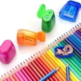 thumbnail image 4 of FEOLGEHLY 4 Pcs Handheld Pencil Sharpeners with Lid, Multicolor Dual Hole Manual Little Sharpener for Crayons Graphite Pastel Colouring Lip Liners Eye Brow Pencils, Office Supplies, Multicolor, 4 of 9