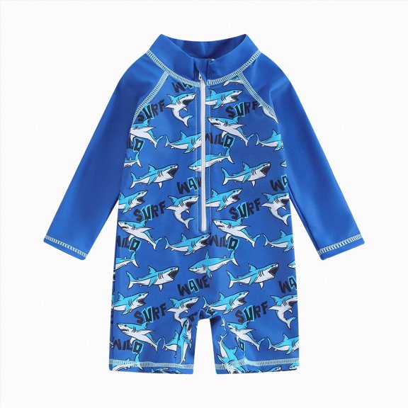 Xudanell Baby Boys Swimsuit Toddler Sunsuit UPF 50 Sun Protection One Piece Beach Dark Blue for Size 6-9 Months