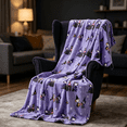 thumbnail image 3 of Halloween Plush Throw Blanket, Velvet Soft Oversized Fall Blanket with Cute Cartoon Character Design, Cozy Warm Lightweight Blanket for Sofa, Bed and Home Seasonal Decor, 3 of 5