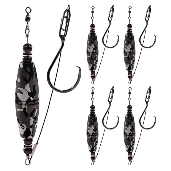 BESTSKY 5Pcs Catfish Float Rig Kit with Sharp Hook Crane Swivel Coated Line Sea River Lake Freshwater Saltwater Fishing Float Rig Outdoor Fishing Accessories