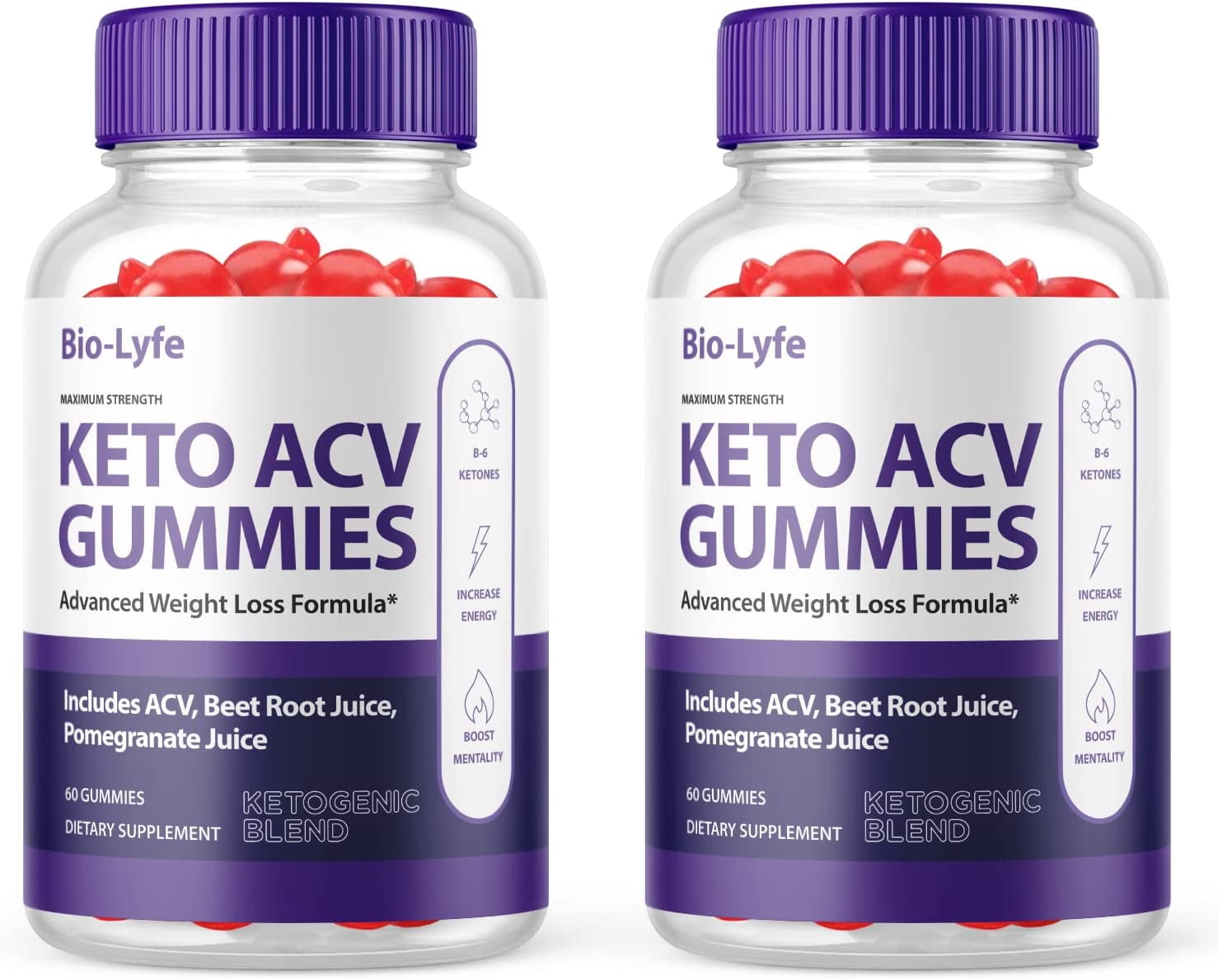 (2 Pack) BioLyfe Keto ACV Gummies - Supplement for Weight Loss - Energy & Focus Boosting Dietary Supplements for Weight Management & Metabolism - Fat Burn - 120 Gummies