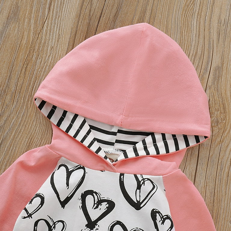 Newborn Baby Girl Clothes Hooded Outfits Long Sleeve Tops Pants Set Infant Baby Girl Fall Outfits 0 3 Months