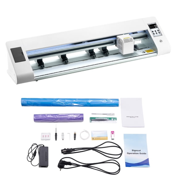 KFFKFF Automatic Edge Detection Vinyl Cutter Machine with Dual Blade Options, Design Software, and Materials, Supports Various File Formats for Personalized DIY Projects
