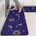 thumbnail image 2 of Kitchen Rugs Sets Of 2,Blue Gold Sun Moon Pattern Anti Fatigue Kitchen Mat Rugs Non Slip Washable,Decorative Kitchen Floor Mats for Kitchen,Sink,Laundry,17"x47"+17"x47", 2 of 5