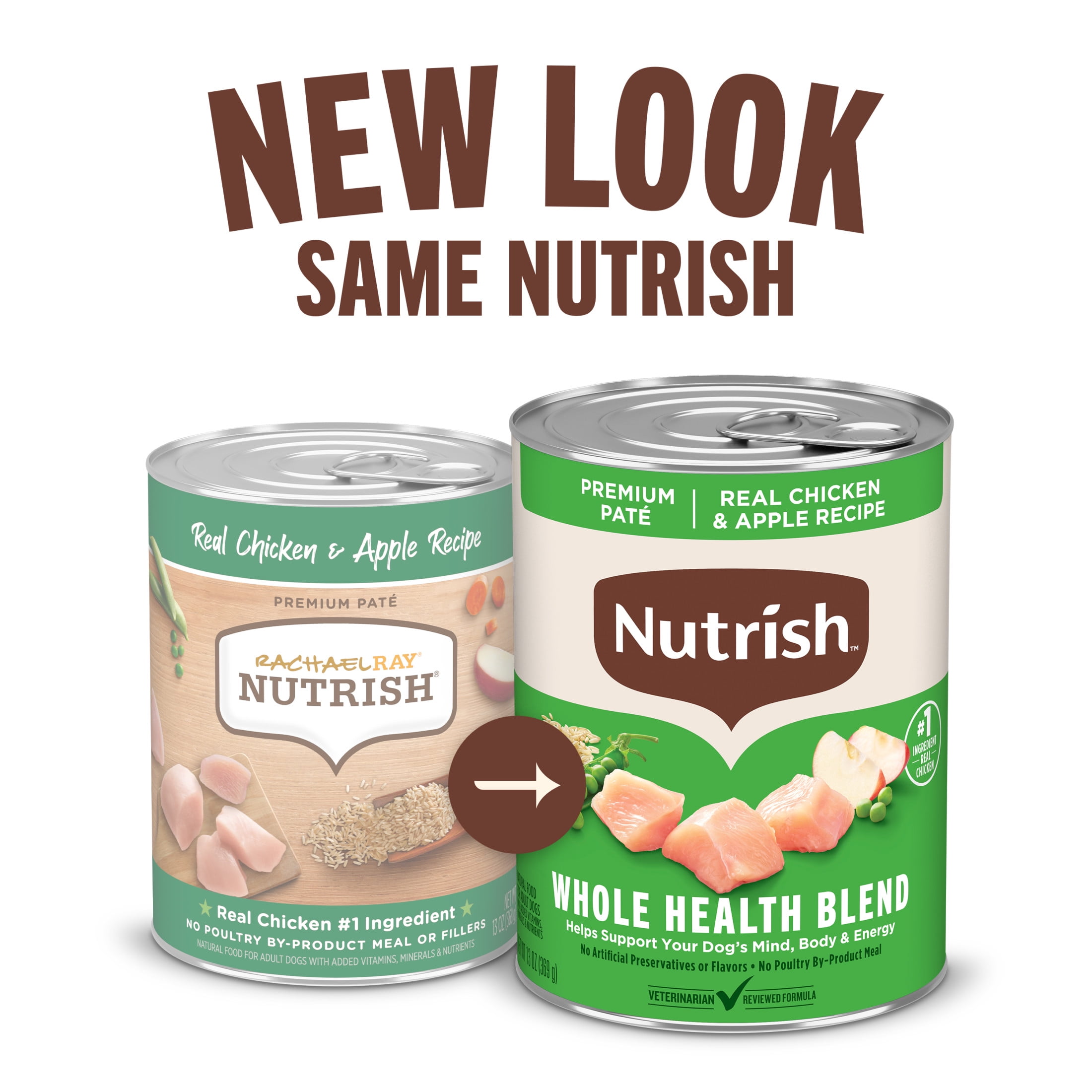 (4 pack) Nutrish Real Chicken & Apple Recipe Whole Health Blend Premium Paté Wet Dog Food, 13 oz. Can (Rachael Ray)