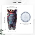 thumbnail image 4 of Lsque Chucky Pattern 20oz Car Cup with Lid and Straw, Insulated Coffee Cup with Straw Topper, Spill Proof Travel Coffee Mug, Stainless Steel Tumble, 4 of 8