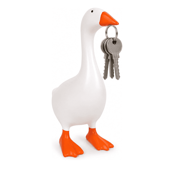 SKYKENKP Desk Goose 7 Inch, Mini Desktop Goose Statue Key Holder, for House Warming and Desk Decor