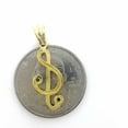 thumbnail image 5 of 10k solid yellow Gold music sign Pendant cubic zirconia fine jewelry 1.5g, 5 of 12