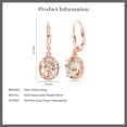 thumbnail image 5 of Gem Stone King 18K Rose Gold Plated Silver Peach Morganite Leverback Dangle Earrings for Women (3.20 Cttw, Gemstone October Birthstone, Oval 9X7MM), 5 of 5