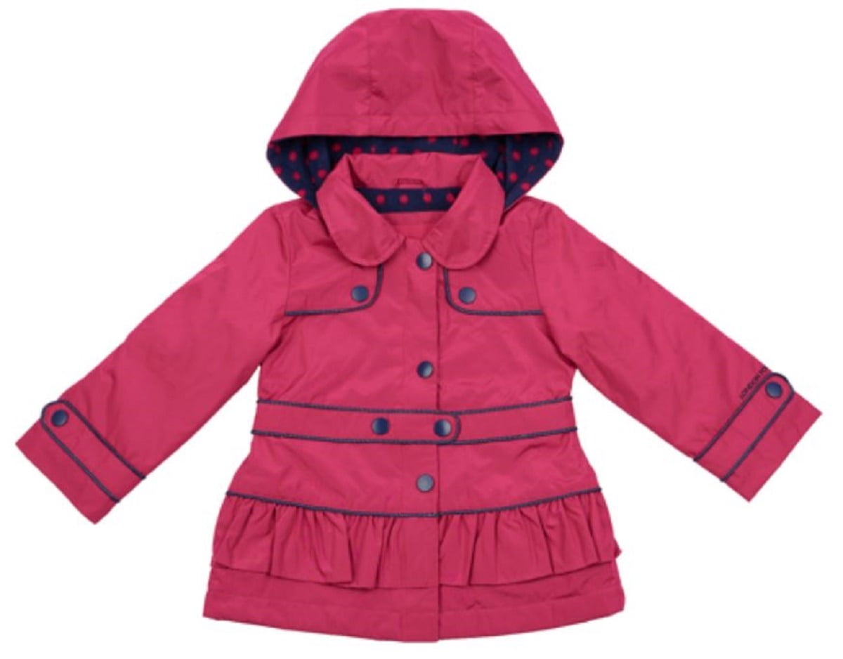 Girls’ London Fog Fleece Lined Hooded Jacket Fuchsia Choose Size 