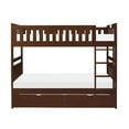 thumbnail image 3 of Lexicon Rowe Wood Twin over Twin Bunk Bed with Storage Boxes in Dark Cherry, 3 of 5