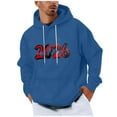 thumbnail image 2 of NTACZA New Years Men Shirt Blue Pullover Graphic Sweatshirts Hooded Drawstring Holiday Sweatshirt Men 2X, 2 of 5
