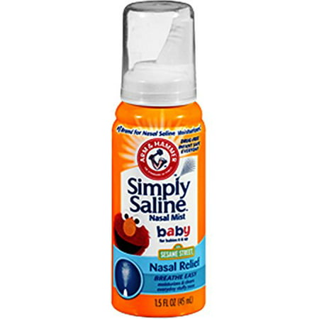 2 Pack - Arm and Hammer Simply Saline Baby Nasal Relief Mist 1.5 Ounce