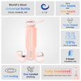 thumbnail image 4 of Botella De Agua Deportiva Más Fría – Tapas 3 En 1 (Mango De Paja Chug) – Vaso Aislado De Acero Inoxidable Con Asa – Taza De Agua Al Vacío, Regalos De San Valentín Para Él Y Ella (46 Oz Forever Pink Gl, 4 of 5