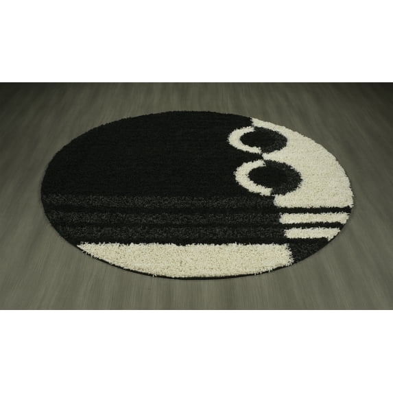 Concord Global Trading Shaggy Collections Rings Area Rug