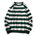 thumbnail image 1 of Hauts d'Hiver pour Femmes Hommes Automne Hiver Col Rond Chandail à Rayures Chandail à Enfiler Hauts à Manches Longues, 1 of 3