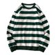 thumbnail image 2 of ICHUANYI Clearance Men's Winter Round Neck Stripe Sweatshirt Pullover Tops Long Sleeved(Green, XL) ICHUANYI WER2023081202180, 2 of 3