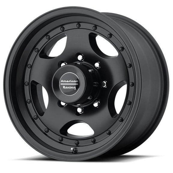 American Racing AR23, 16x8 with 8 on 170 Bolt Pattern - Satin Black with Clear Coat - AR236870B Wheel Rim