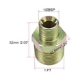 thumbnail image 2 of Reducing Pipe Fitting - Reducer Hex Nipple -1 X 1/2 BSP Male Connector Zinc Finish Plating, 2 of 3