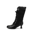 thumbnail image 5 of Leozcaa Women's Lace Up Booties Chunky Heel Ankle Boots Lace Side Zip Short Booties Dress Boots Shoes, 5 of 8